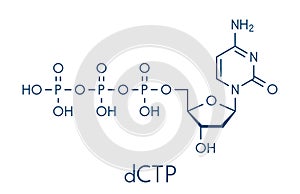 Deoxycytidine triphosphate dCTP nucleotide molecule. DNA building block. Skeletal formula. photo
