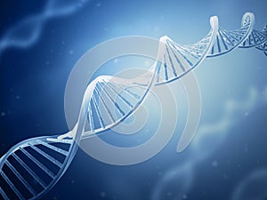 Deoxyribonucleic acid. DNA. Blue color.