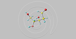 Deoxyribose molecular structure isolated on grey