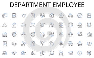 Department employee line icons collection. Painting, Drawing, Sculpture, Photography, Printmaking, Design, Abstract