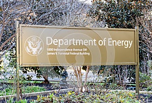 Department of Energy Sign in Washington DC