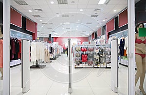 Department of female underwear in store