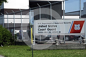 The Department of Homeland Security`s Cast Guard staton in Belle Island ,Michigan