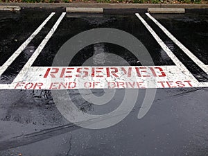 Department of motor vehicles DMV motorcycle test exam area no parking sign