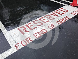 Department of motor vehicles DMV motorcycle test exam area no parking sign