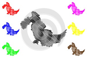 Department of Ucayali map vector