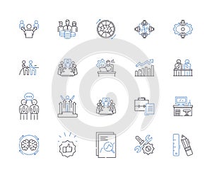Department workmates outline icons collection. Colleagues, Coworkers, Teammates, Staff, Personnel, Associates, Peers