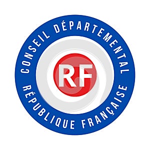 Departmental council in France symbol icon called conseil departemental in French language