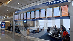 Departure Gates at Dallas Fort Worth Airport - DALLAS, UNITED STATES - JUNE 20, 2019