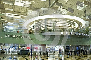 Departure hall in Terminal 3 in Changi Airport Singapore
