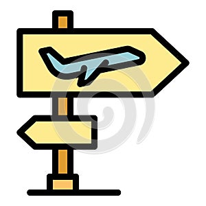 Departure indicator icon color outline vector photo