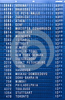 Departure schedule board