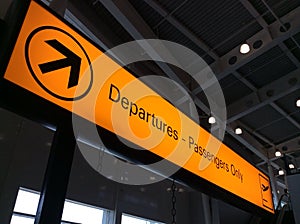 Departure sign airport