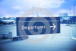 Departure Sign Airport Travel photo