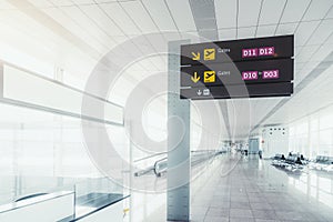 Departure zone in airport terminal