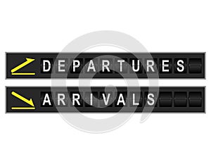 Departures Arrivals Signs