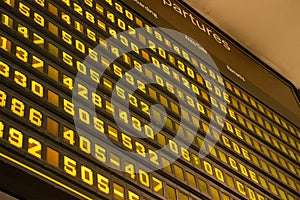 Departures board at Adolfo SuÃÂ¡rez Madrid-Barajas International Airport photo