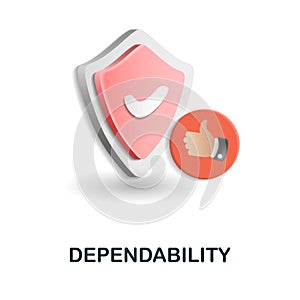 Dependability icon. 3d illustration from security collection. Creative Dependability 3d icon for web design, templates
