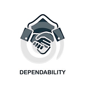Dependability icon. Monochrome sign from work ethic collection. Creative Dependability icon illustration for web design