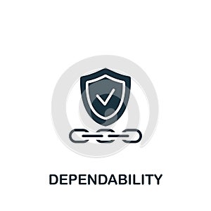 Dependability icon. Monochrome simple sign from core values collection. Dependability icon for logo, templates, web