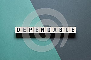 Dependable word concept on cubes