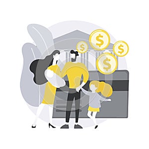 Dependant family member abstract concept vector illustration.