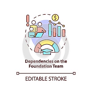 Dependencies on foundation team concept icon