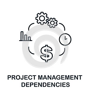 Dependencies icon. Line element from project management collection. Linear Dependencies icon sign for web design