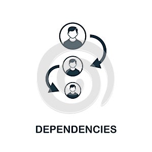 Dependencies icon. Simple element from business intelligence collection. Filled Dependencies icon for templates, infographics and