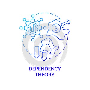 Dependency theory blue gradient concept icon