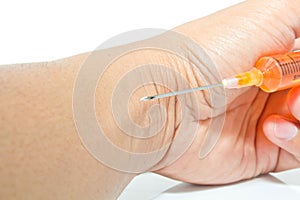 Dependent diabetes injecting