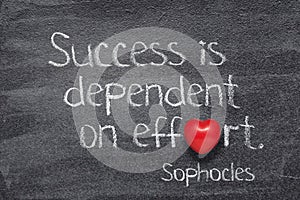 Dependent on effort Sophocles