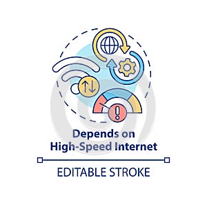 Depends on high-speed internet concept icon