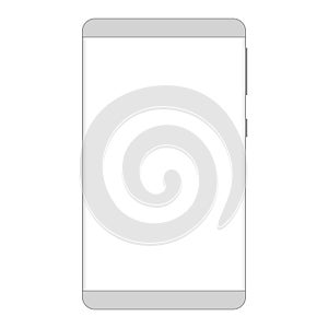 Depersonalized Frameless Smartphone outline. Pixel perfect. Grey. photo
