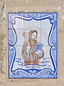 Depiciton of Sao Bento on an old house in Braga