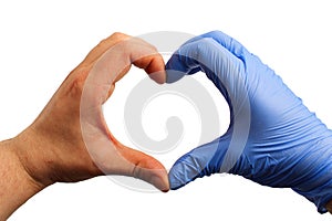 depict a heart on a white background, isolated. Concept of victory over a pandemic