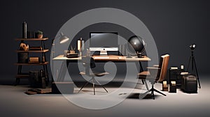 Depict a minimalist desk with impeccable organization, where productivity thrives in a clutter-free environment
