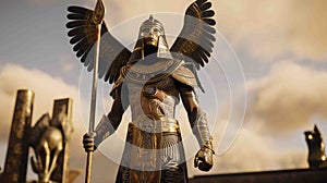 Horus the Egyptian god of the sky and kingship photo