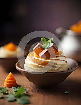 Depicts a delicious dulce de batata dessert