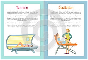 Depilation Procedure Indoor Tanning in Spa Salon