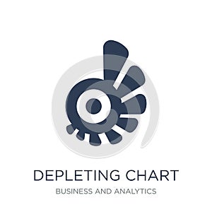 Depleting chart icon. Trendy flat vector Depleting chart icon on
