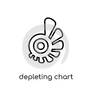 Depleting chart icon. Trendy modern flat linear vector Depleting