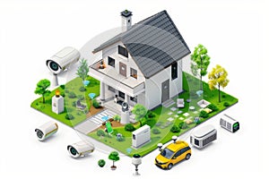 Deploy surveillance cameras with learning models and glass protection to offer real-time home safety monitoring and security. photo
