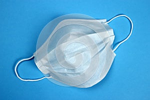 Deployed Surgical medical protective mask cover the mouth and nose. Procedure mask from bacteria. Protection concept