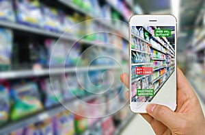 Deployment of Augmented Reality in Retail Business Concept in Supermarket for Discounted or on Sale Products.