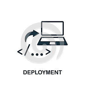 Deployment icon. Monochrome simple Business Intelligence icon for templates, web design and infographics