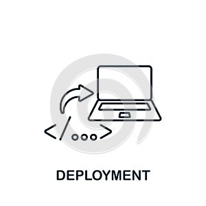 Deployment icon. Monochrome simple Business Intelligence icon for templates, web design and infographics