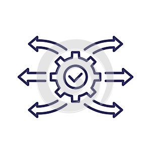 deployment line icon, project execution vector