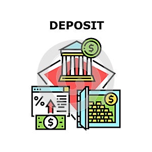 Deposit Bank Vector Concept Color Illustration