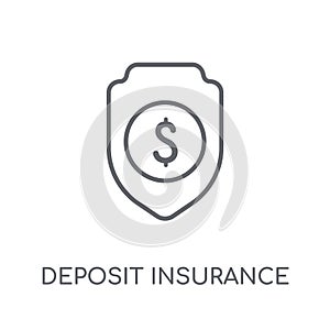 deposit insurance linear icon. Modern outline deposit insurance